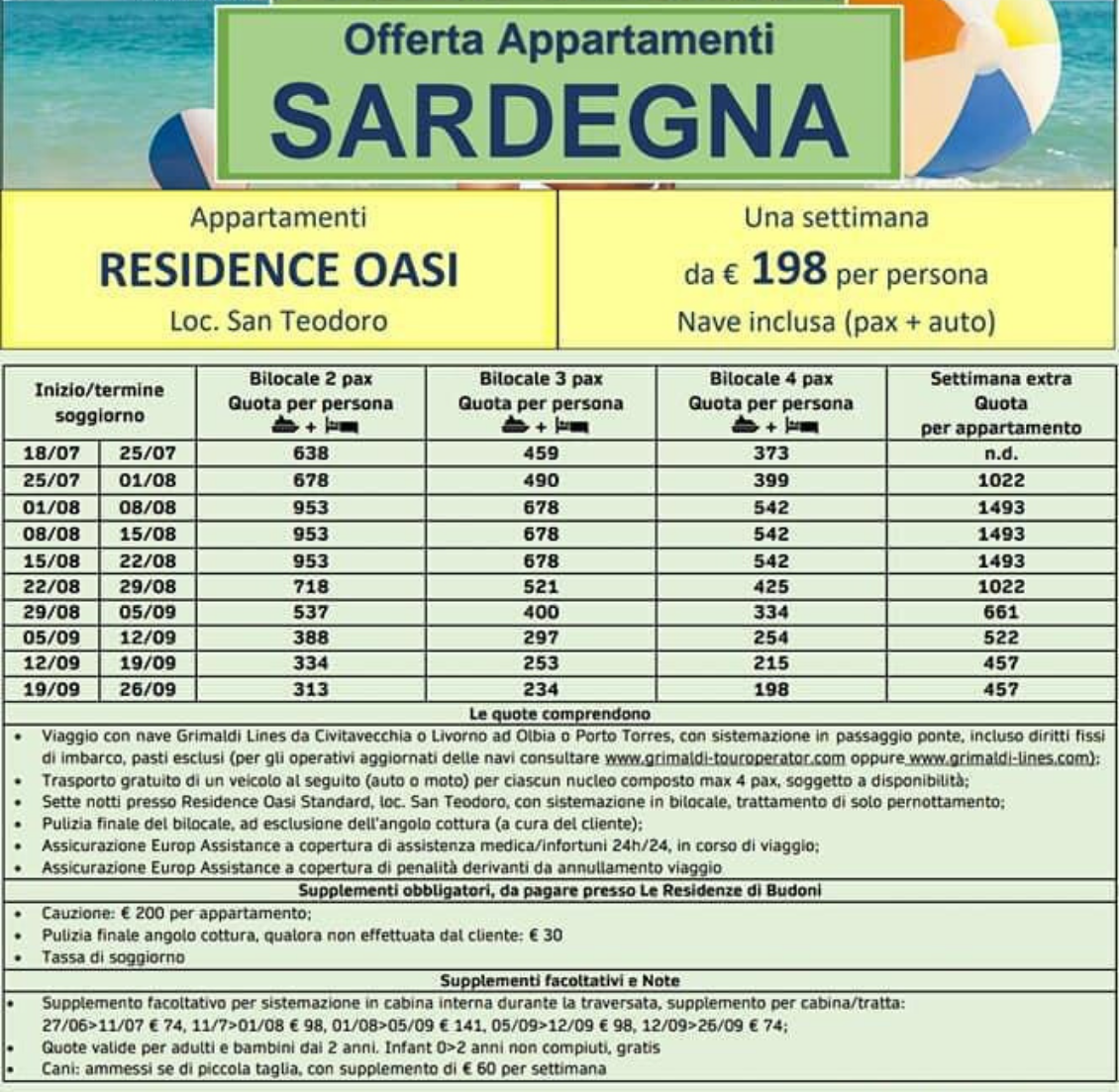 Offerta Appartamenti in Sardegna Residence Oasi