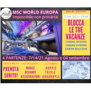 MSC WORLD EUROPA Agosto da Napoli